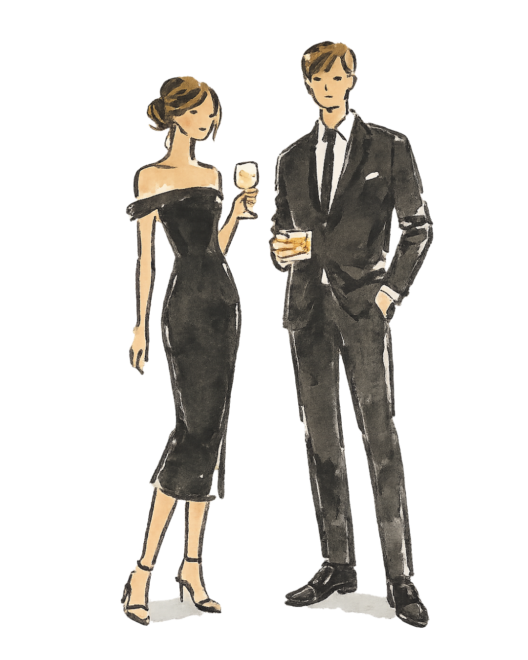 English Dinner outfit illustration